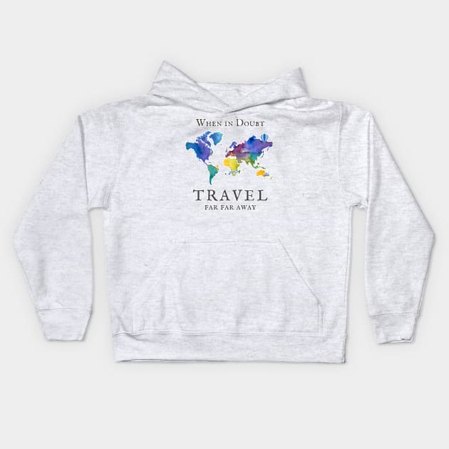 Wanderlust World Travel Kids Hoodie by crazycanonmom